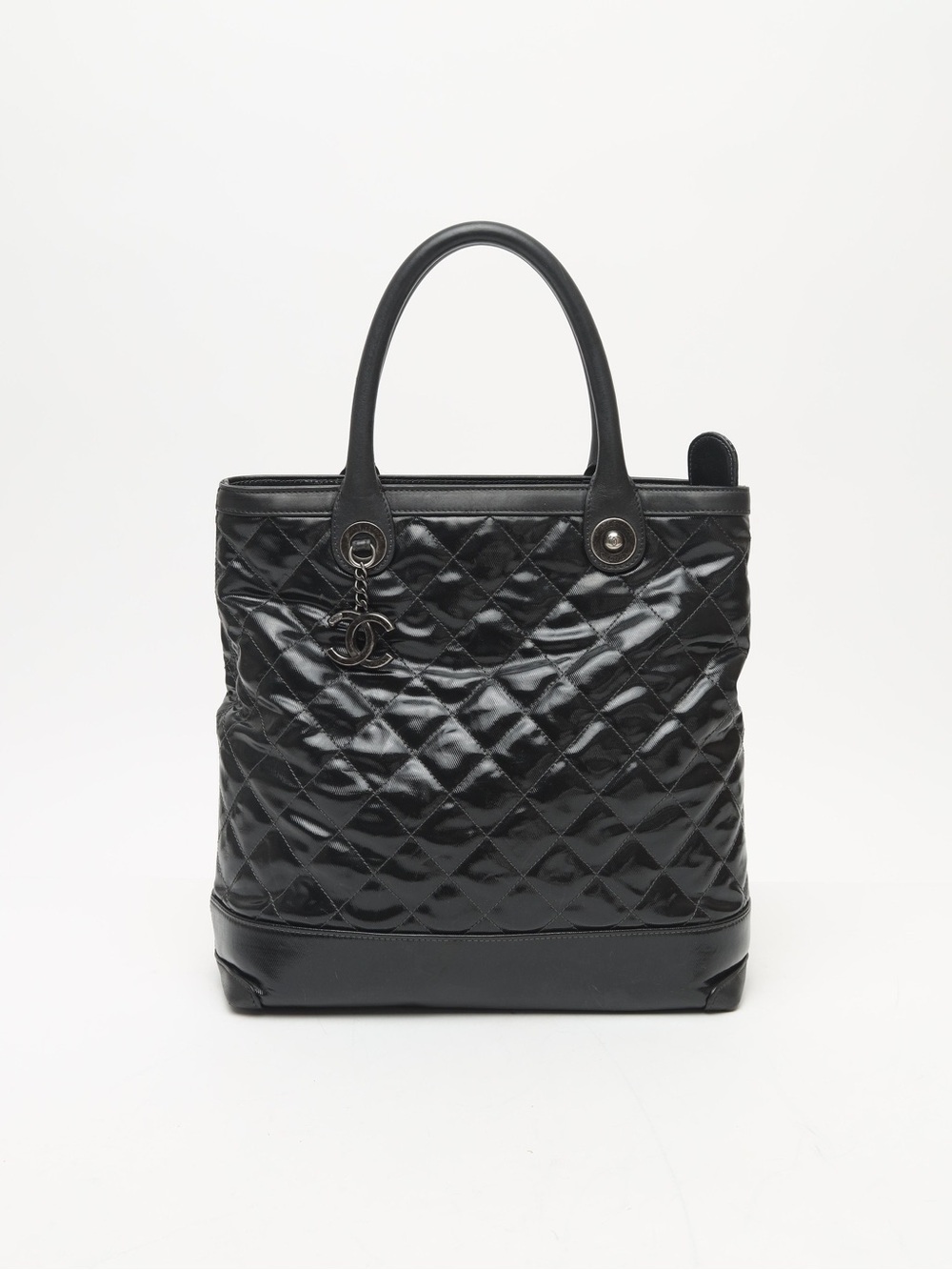 Authentic - Chanel small Cambon black quilted tote bag